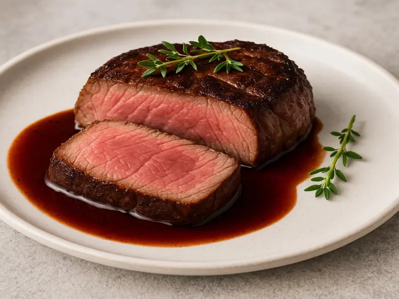 Côte de bœuf parfaitement grillée avec os et persillage